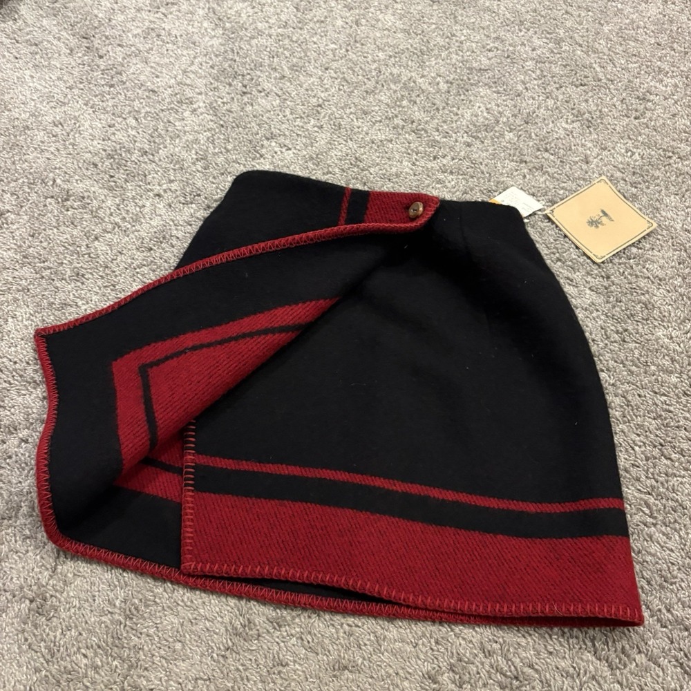 NEW VTG Ralph Lauren Country Store Buffalo Wool Skirt Red Black Women's Size 6 - Picture 3 of 14